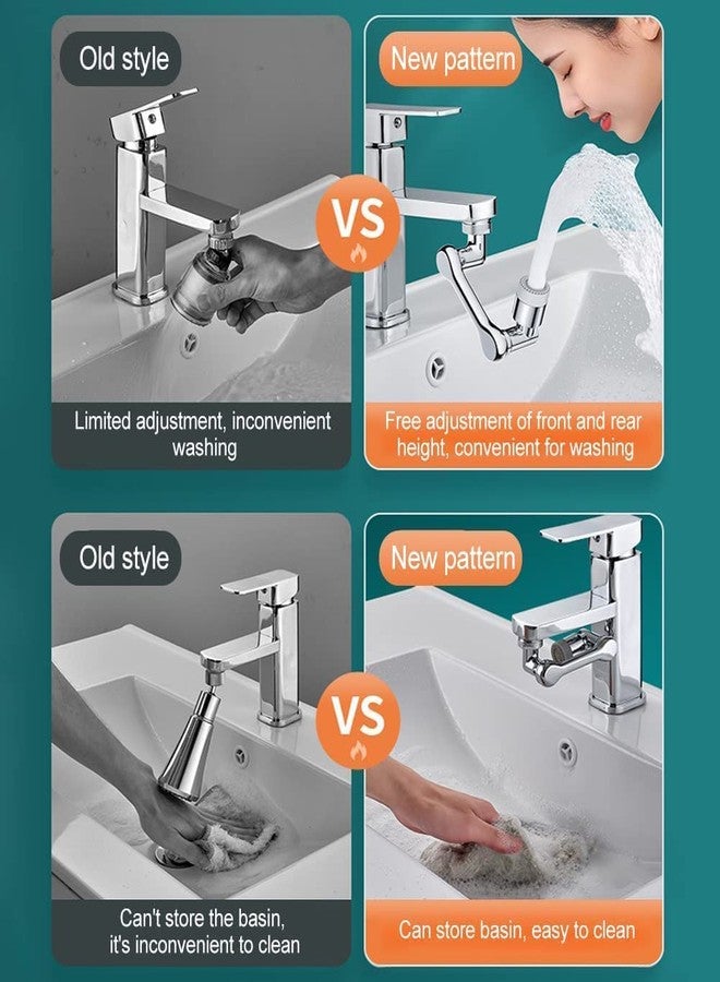 SHREESAMP 2 Gear Faucet Extender Aerator 1080 with Installation Accessories Solid Stainless Steel Dual Function for Kitchen Sink Rotatable Multi Functional Tap Filter for Bathroom (Stainless Steel) - Image 4